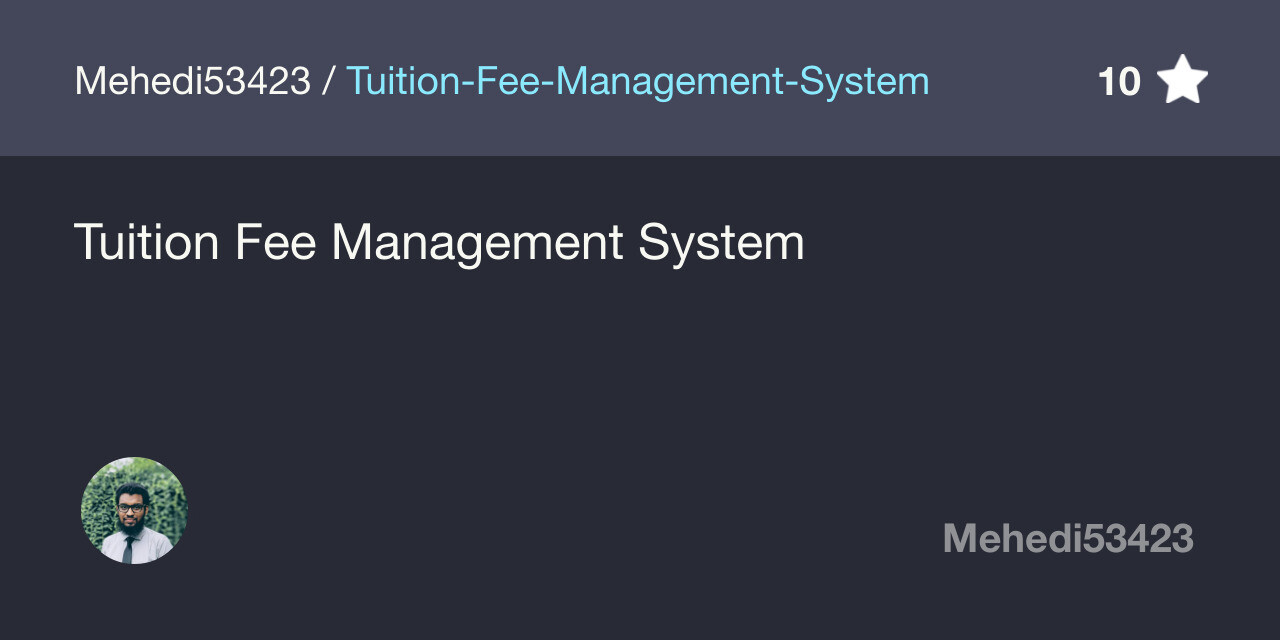 Tuition Fee Management System
